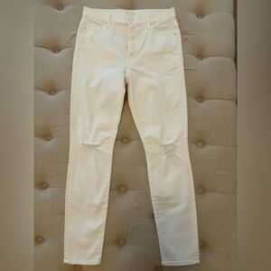 MOTHER Cream Ankle & Cropped Jeans